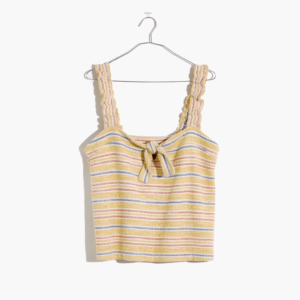 Madewell Texture & Thread Tie-Front Tank Top in Smithfield Stripe